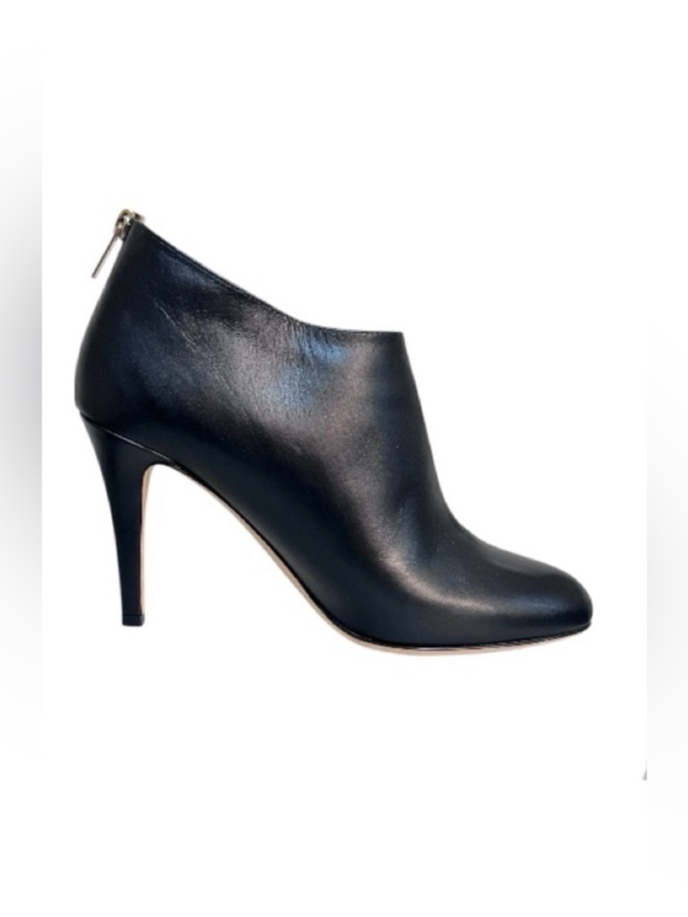 New Jimmy Choo Mendez Black Leather Booties Size 40 Gold Zipper Stiletto